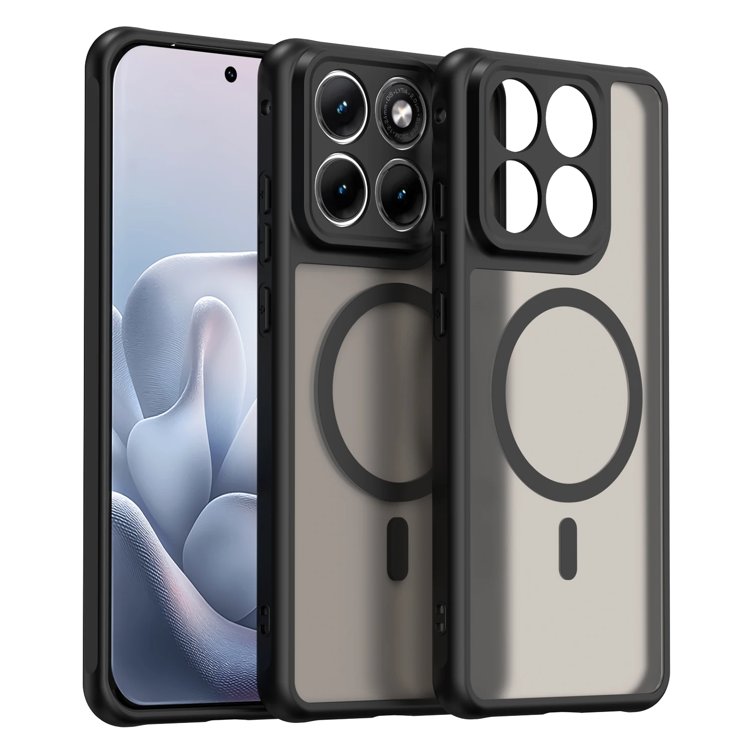Luxury Matte Transparent Magnetic Phone Case Cover