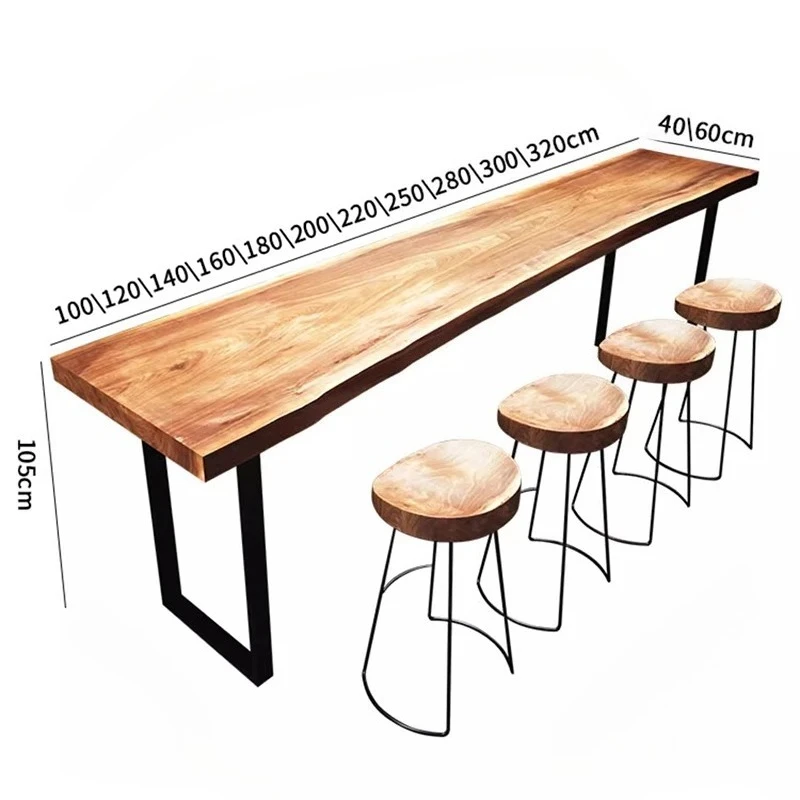 Nordic Originality Bar Table Solid Wood Designers Balcony Wall Advanced Bar Table Saloon Coffee Tavern Furniture Mesa Alta image 6