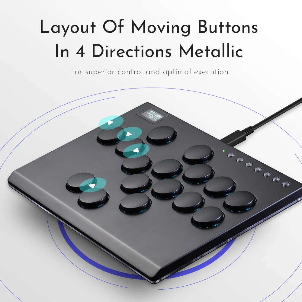 Haute42 Metal Joystick Hitbox Controller Arcade Fighting Stick For PC/Ps3/ Ps4 / Switch/Steam Mini Hitbox Leverless Controller