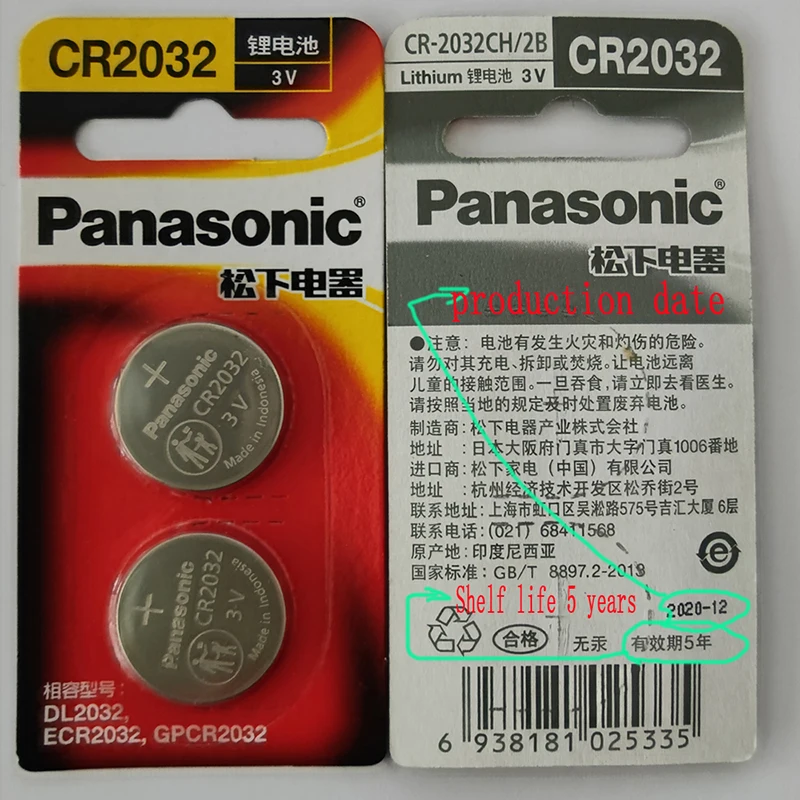 10Pcs Batteria Originale Panasonic Cr2032 Cr2025 Cr2016 Cr1616 Cr1620 Cr1632 Cr2450 3V Bottone A Bottone Batterie Di Tutte Le Dimensioni