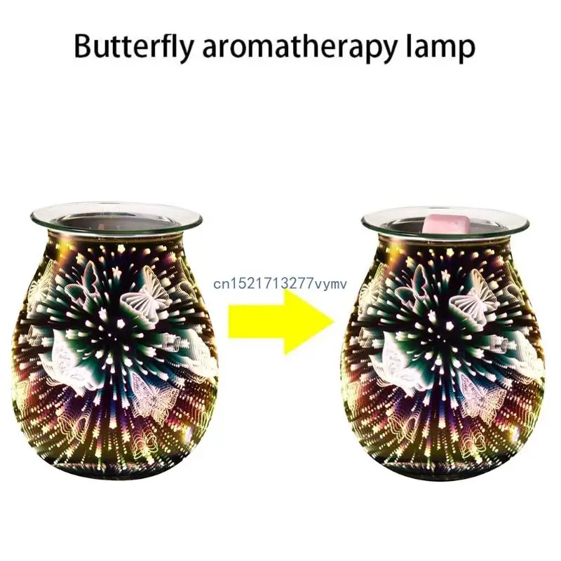 

Electric Oil Warmer 3D Effect Glass Wax for BURNER Aroma for Home