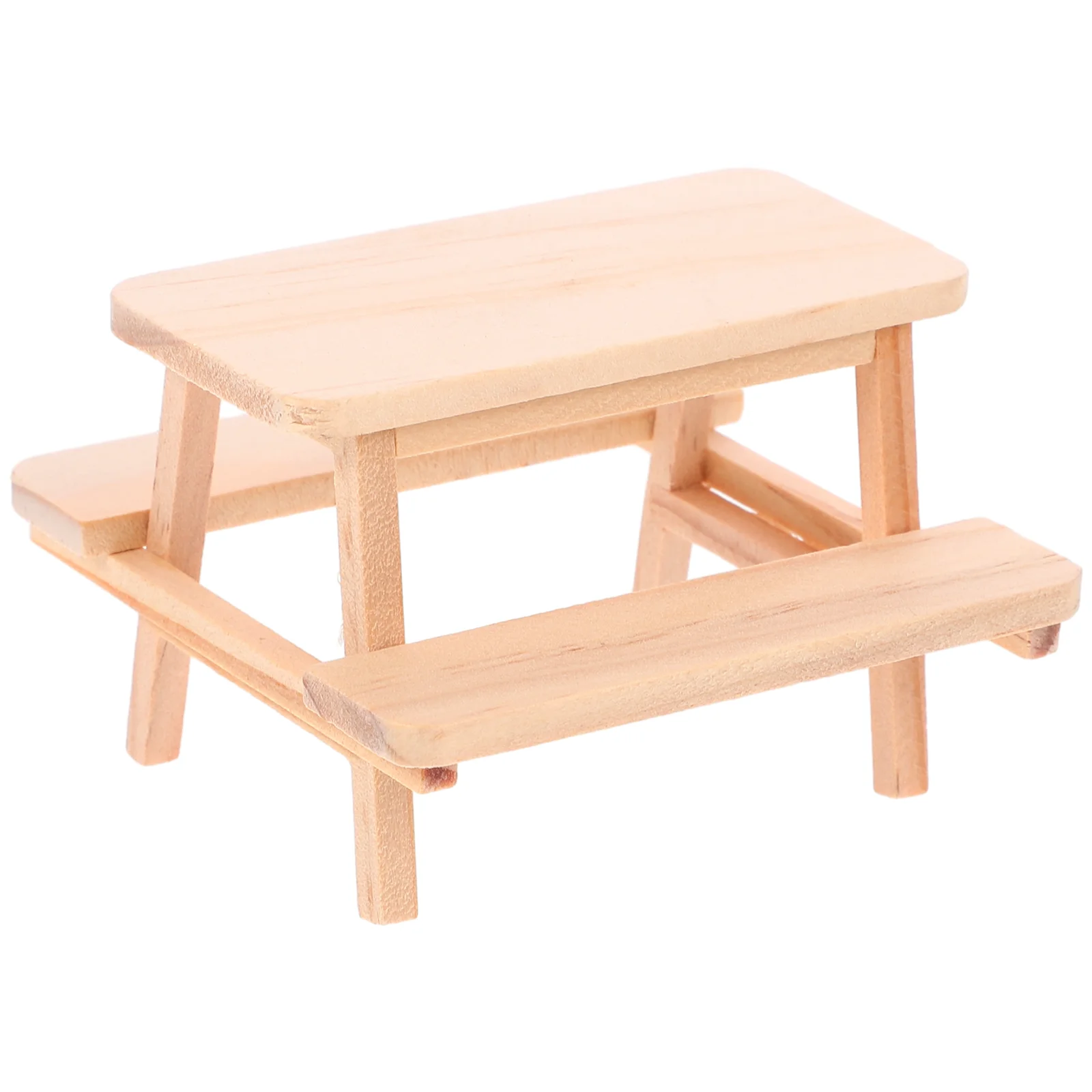 

House Furniture Mini Models Tables and Chairs Furnishings Picnic Prop Miniature Outdoor Wood