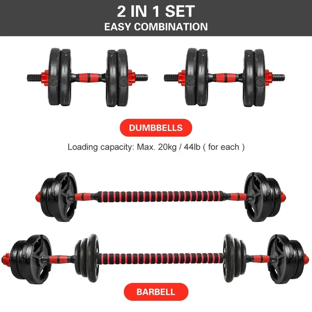 Threaded Dumbbell Handle Bar Extension Bar Set Adjustable Dumbbell Bars for Weight Lifting Home Gym Fitness Exercise weights bar 2