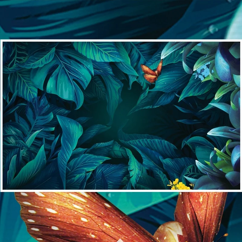 folhas verdes azuis custom 3d photo 03