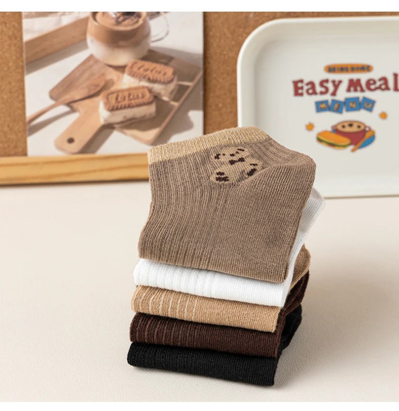 Cute Teddy Bear Short Socks - Casual SpringSummer Boat Socks