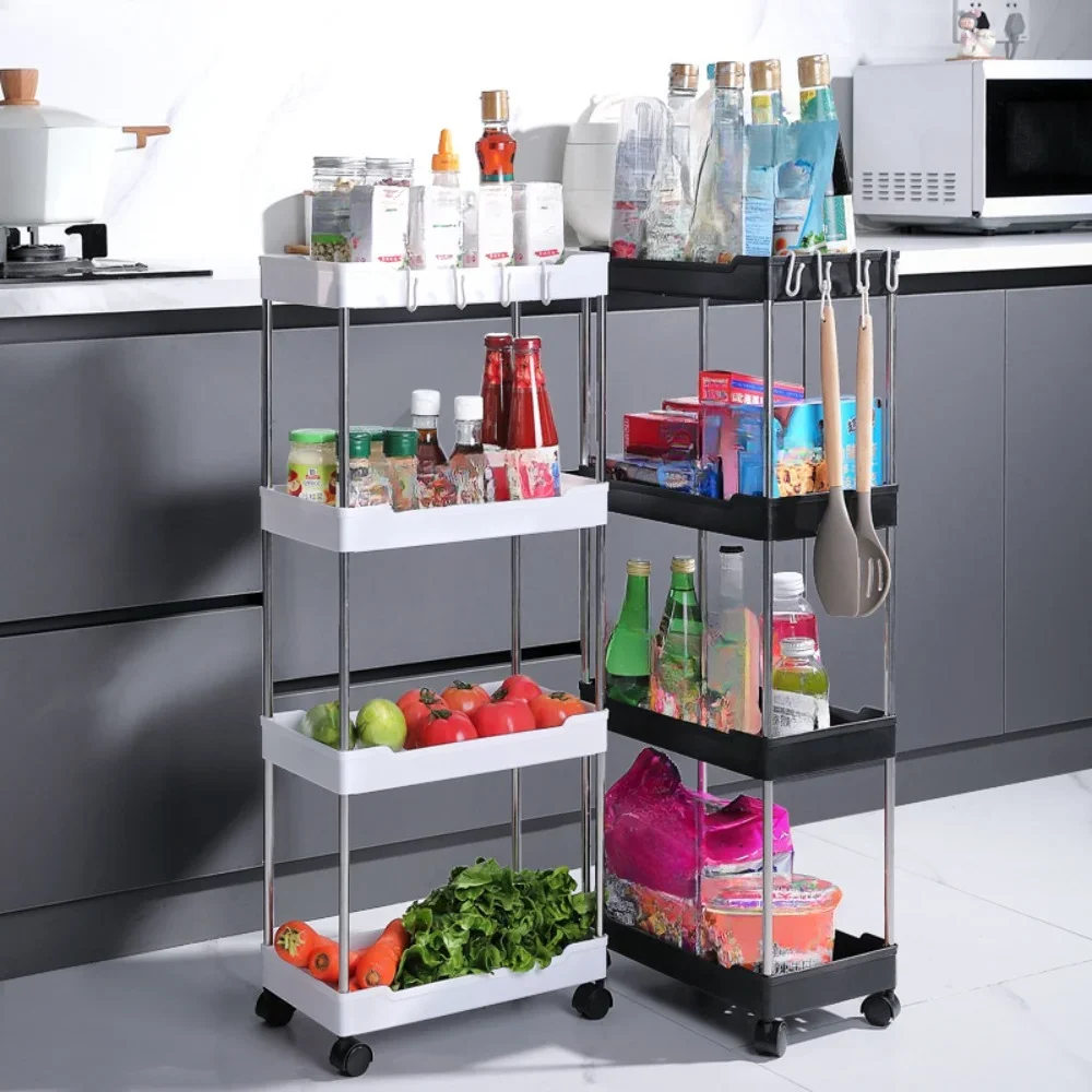 Push Trolley Shelf Floor Multi-layer Bathroom Bathroom Crevice Living Room Storage Trolley Kitchen Crevice Shelf 5