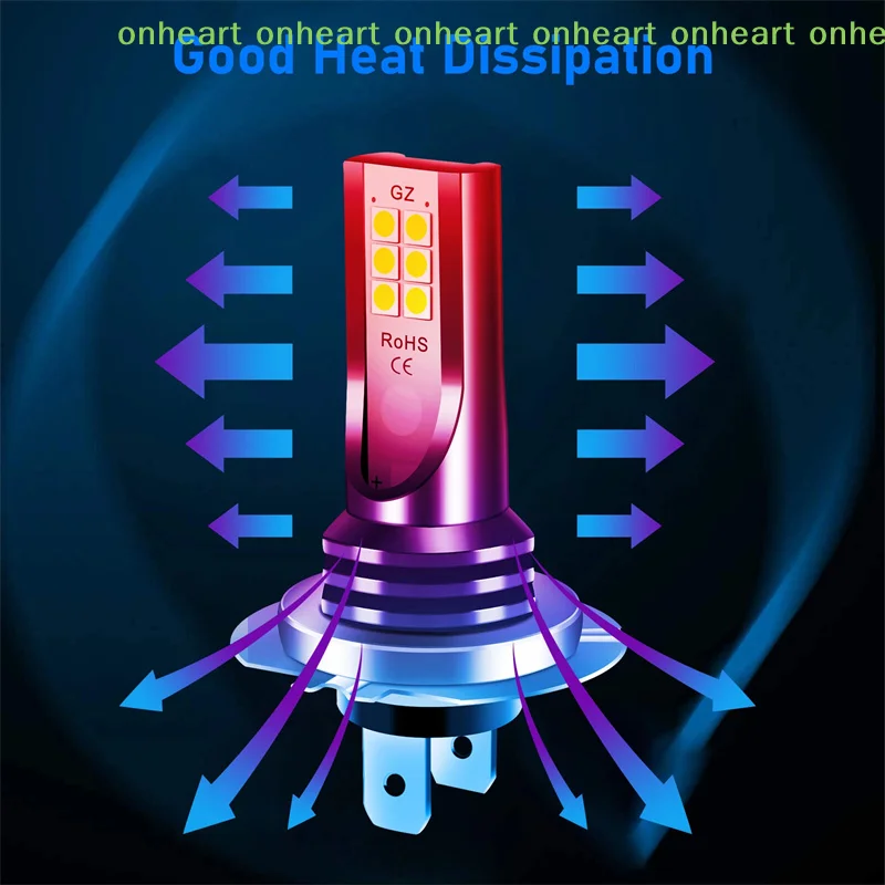 [C]2Pcs H7 LED 헤드라이트 전구 키트 자동차 안개등 110W SuperBright 로우 빔 6000K 방수 슈퍼 브라이트 차량 액세서리용