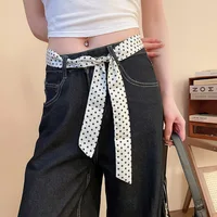 Colliers longs à pois noirs et blancs pour femmes et filles, ruban fin et doux, chaîne de cou, accessoires pour robe de soirée formelle 3