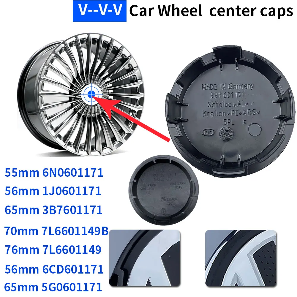 60pcs 55mm 56mm 60mm 65mm 70mm 76mm Car Wheel Center Caps Hubcap Cover