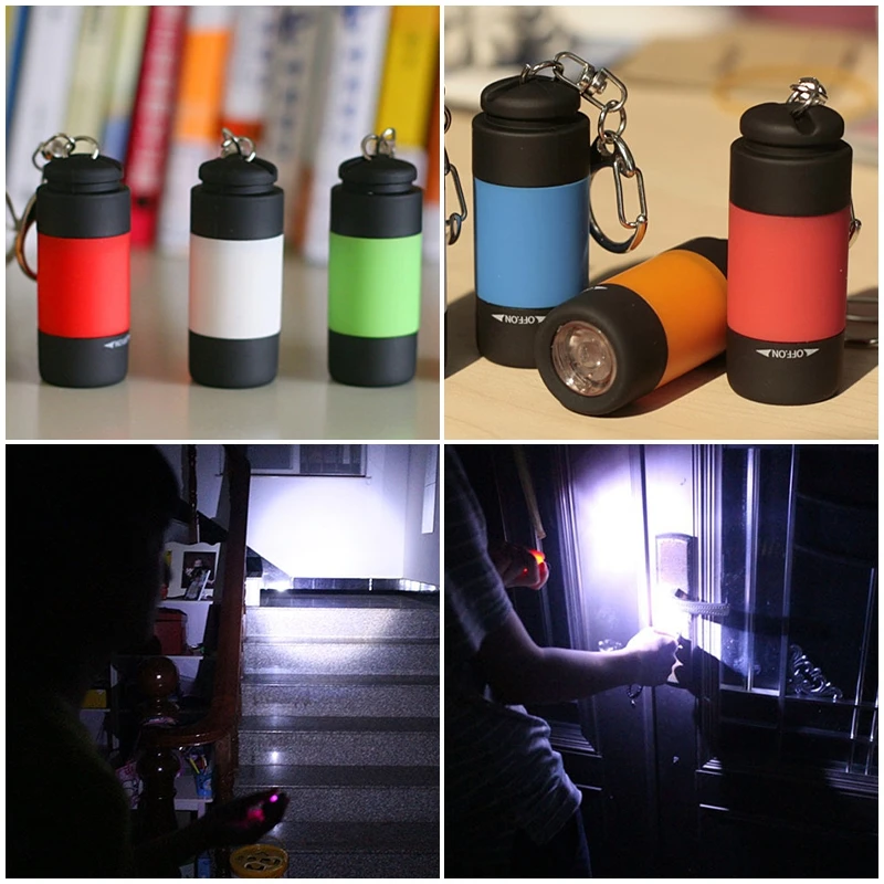 USB Rechargeable LED Mini Flashlight Multifunction Torch Lamp Pocket Keychain Outdoor Camping Hiking Light
