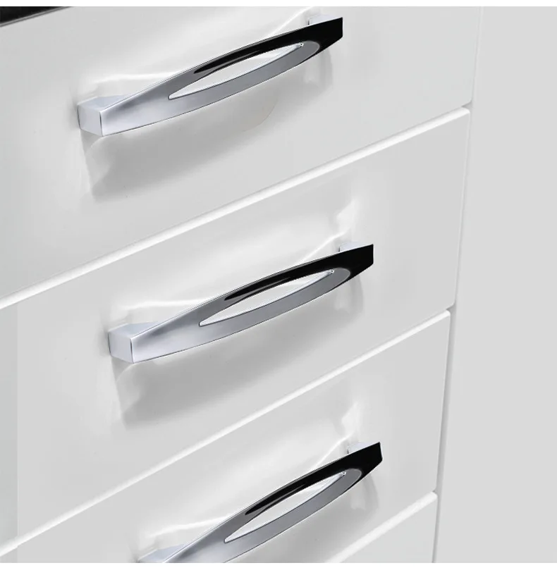 Description Picture 4 of itemModern Cabinet Handles Knobs Zinc Alloy Door Kitchen Knobs Bright Chrome Cabinet Pulls Drawer Furniture Handle Hardware