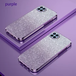 Luxury Gradient Glitter Plating Silicone Back Cover for OPPO Reno 4F (Sfdd purple)