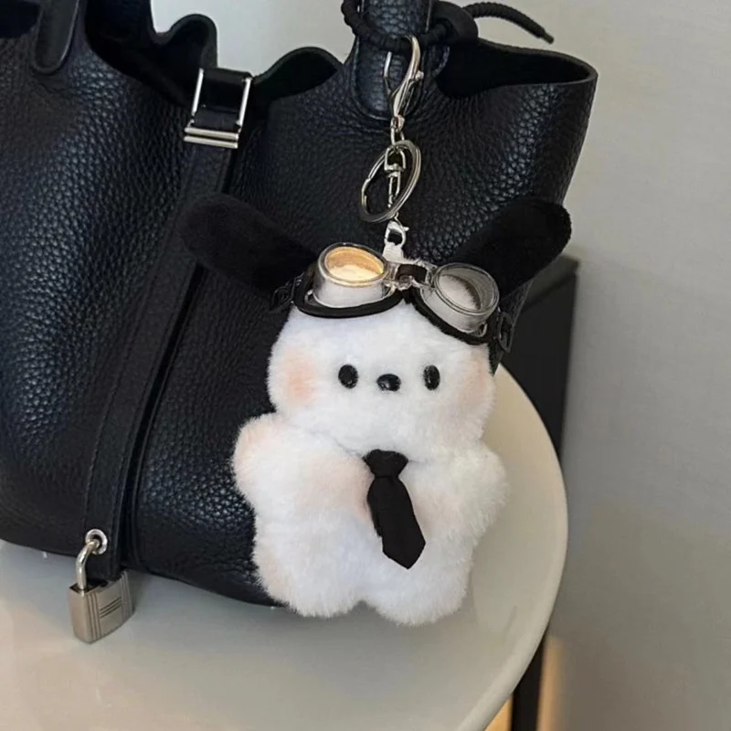 thumbnail image 1 of Cute Sanrio Keychain Plush Pochacco Car Keyring Doll Cartoon Bag Pendant Pochacco Bow Blush Accessories Toy Kid Christmas Gift, 1 of 5