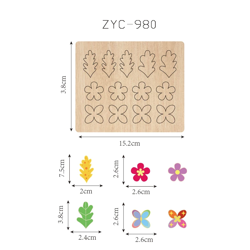 ZYC-980 flower wooden cutting mold suitable for die-cutting machines