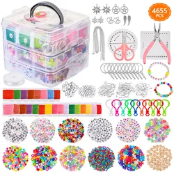 Ultimate DIY Jewelry Creation Kit - Premium Beads, Charms & Tools for Crafting Necklaces, Bracelets, Keychains, Earrings (TJ - 4655)