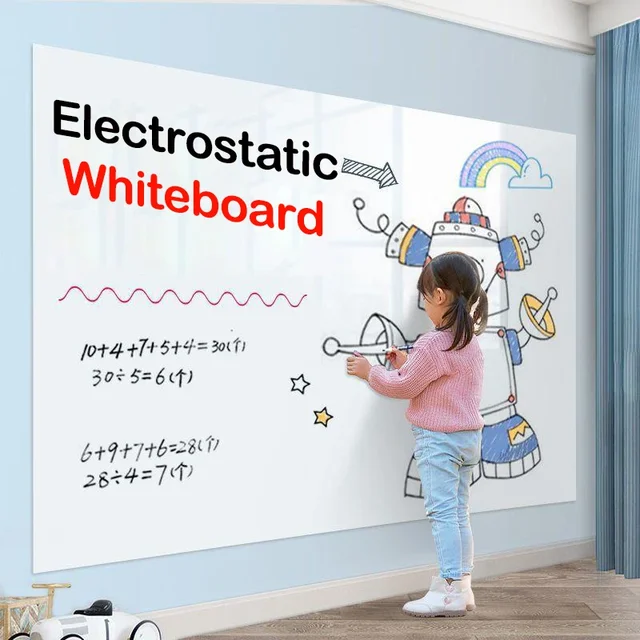 16526-49cbd2.jpg Whiteboard with Easy Application and Removal, Reusable Static Surface for Classroom Office Home Use Dry Erase Marker White Board