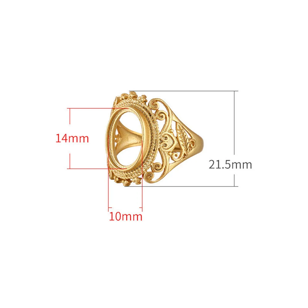 Ring Setting for 10x14mm Oval Cabochons Antique Style Ring Blank Thai Sterling Silver Adjustable Ring Base RB082S