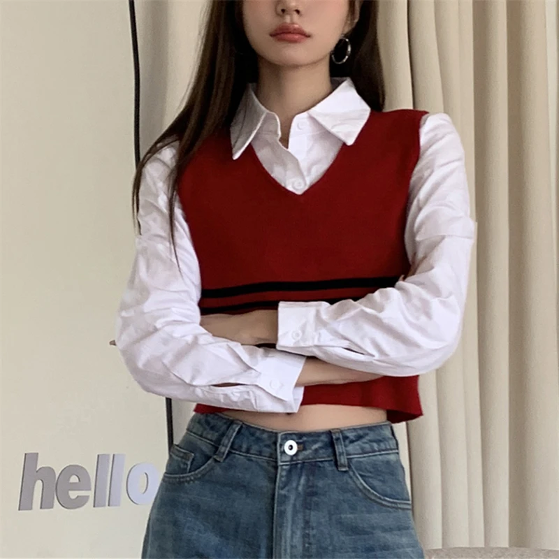 

Женская простая белая короткая рубашка с длинным рукавом, весна-осень, шикарный модный однобортный тонкий приталенный Топ для женщин