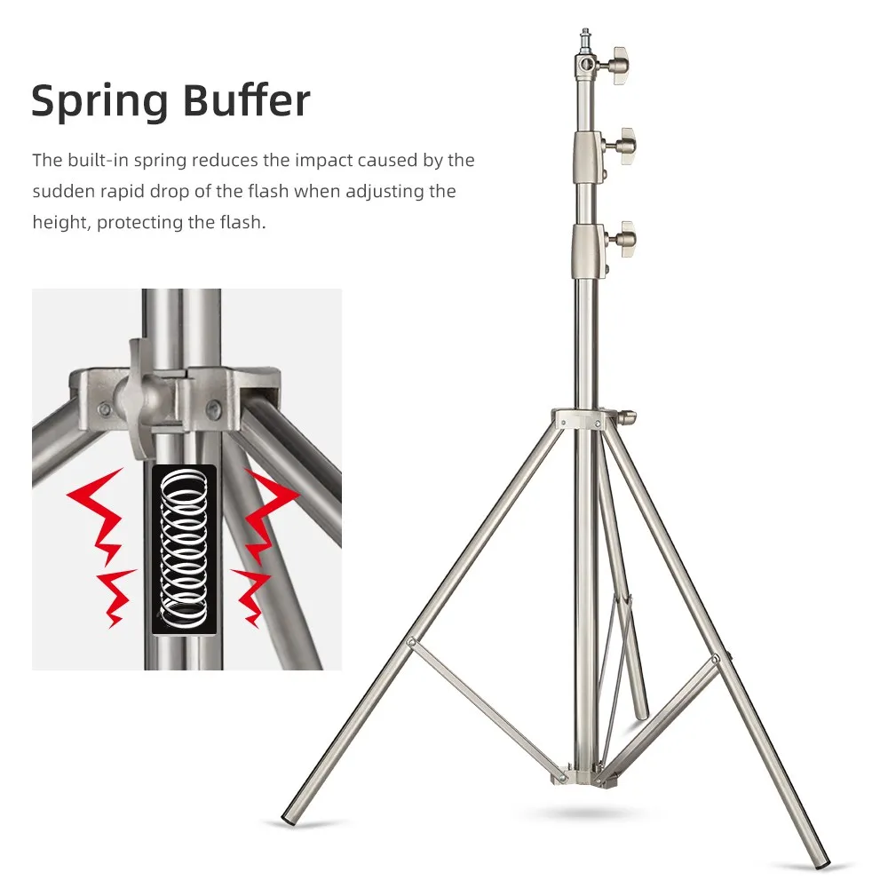 Stainless Steel 2.7M Heavy Duty Light Stand Tripod with for Photo Studio Softbox Video Flash Umbrellas Reflector Lighting