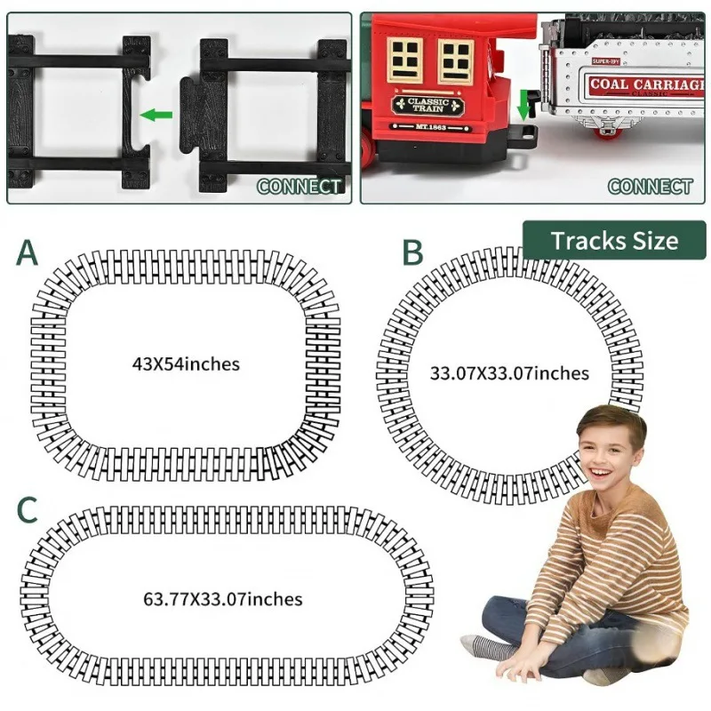 Remote Control Track Train Car Simulation Water Steam Locomotive Playset With Smoke Simulation Model Electric Rail Train Model 5