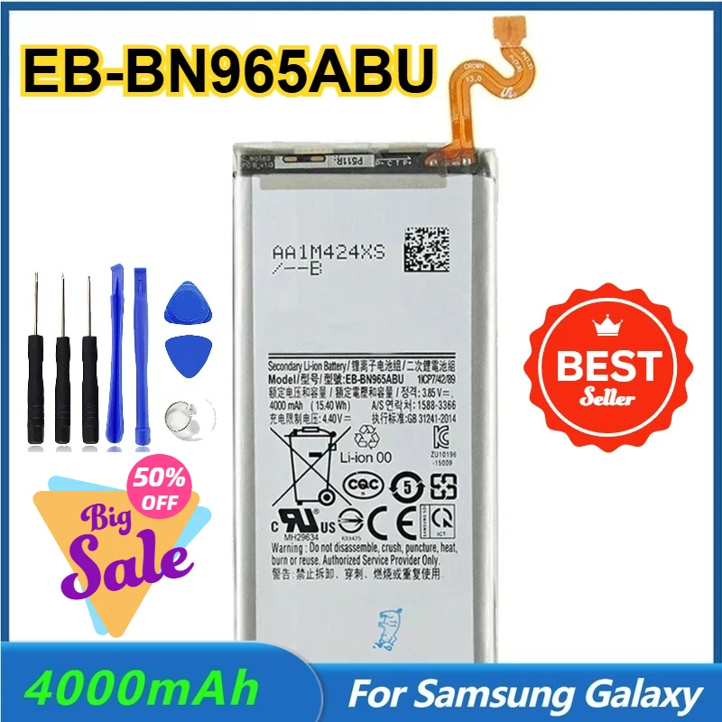 New Replacement Battery 4000mAh EB-BN965ABU for Samsung Galaxy Note9 Note 9 SM-N9600 N960F N960U N960N N960W Bateria + Tools