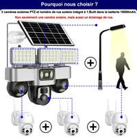 3 caméras solaires PTZ 4G Protection de sécurité à domicile intelligente détection humaine moniteur de Surveillance alerte Push Solaire puissance caméra de vidéosurveillance 3