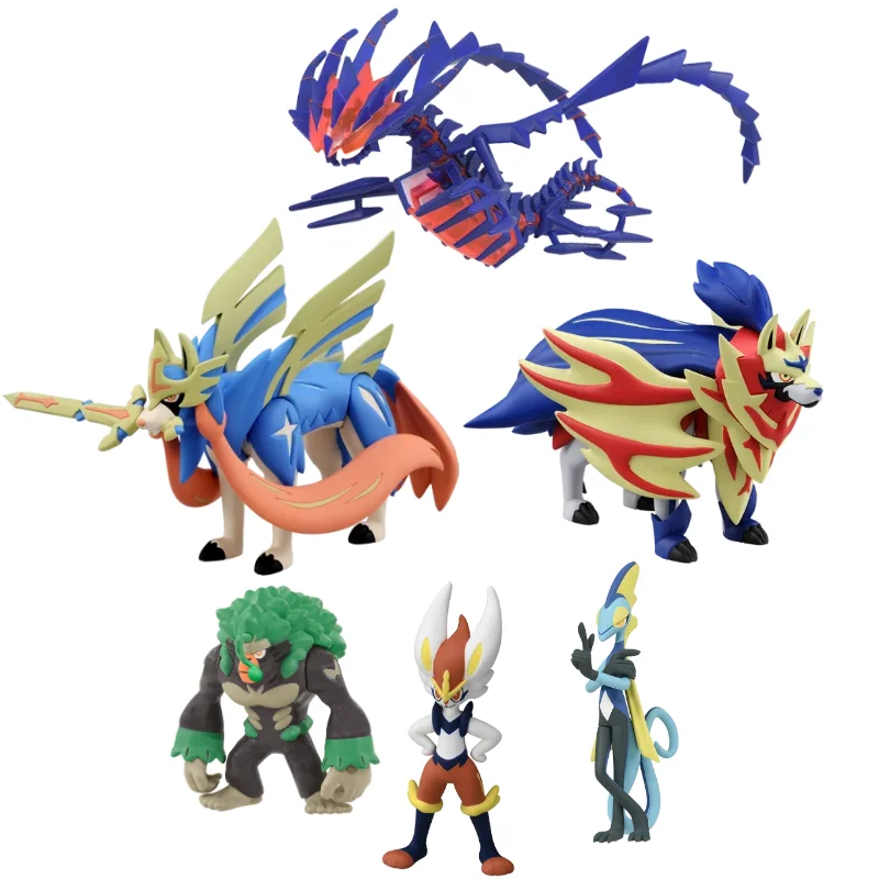 Original TOMY Pokemon Figures Sword Shield Collection Rillaboom Eternatus Zamazenta Eternatus Anime Pokemon Toys Child's Gifts
