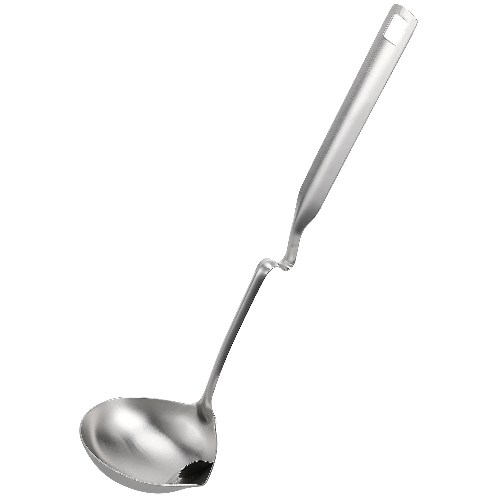 

Stainless Steel Oil Separator Ladle: Metal Fat Skimmer Spoon Grease Strainer with Long Handle Hot Pot Spoon for Home Kitchen