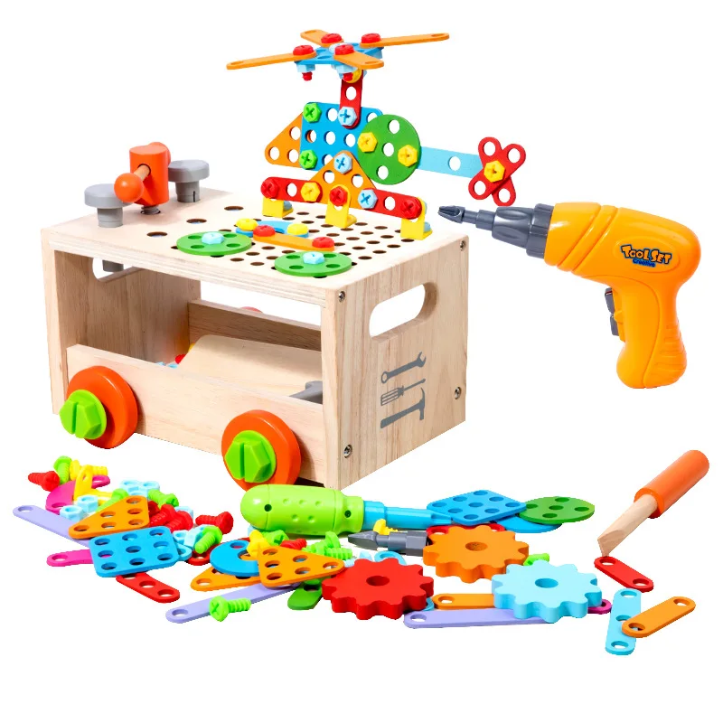 Children's Simulation Repair Toolbox Electric Screwdriver Twisting Screws Assembly and Disassembly Kindergarten suit Toys