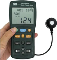 TES-132 Handheld Solar Power Meter Tester 400-1Knm Range 2000W/m2 & 634Btu/(ft2h) Data Logger SD Card 2G USB TES132 1