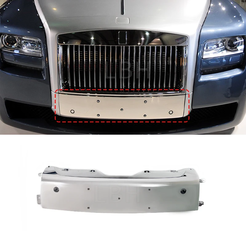 

Устанавливается на передний бампер Rolls-Royce Ghost, решетка ниже номерного знака, декоративный номерной знак