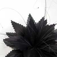 Black Goose Feathers Trim Flowers Headdress for Wedding Party Clothes Dress Hat Accessories  Brooch pin Decoration Craft Plumes 5