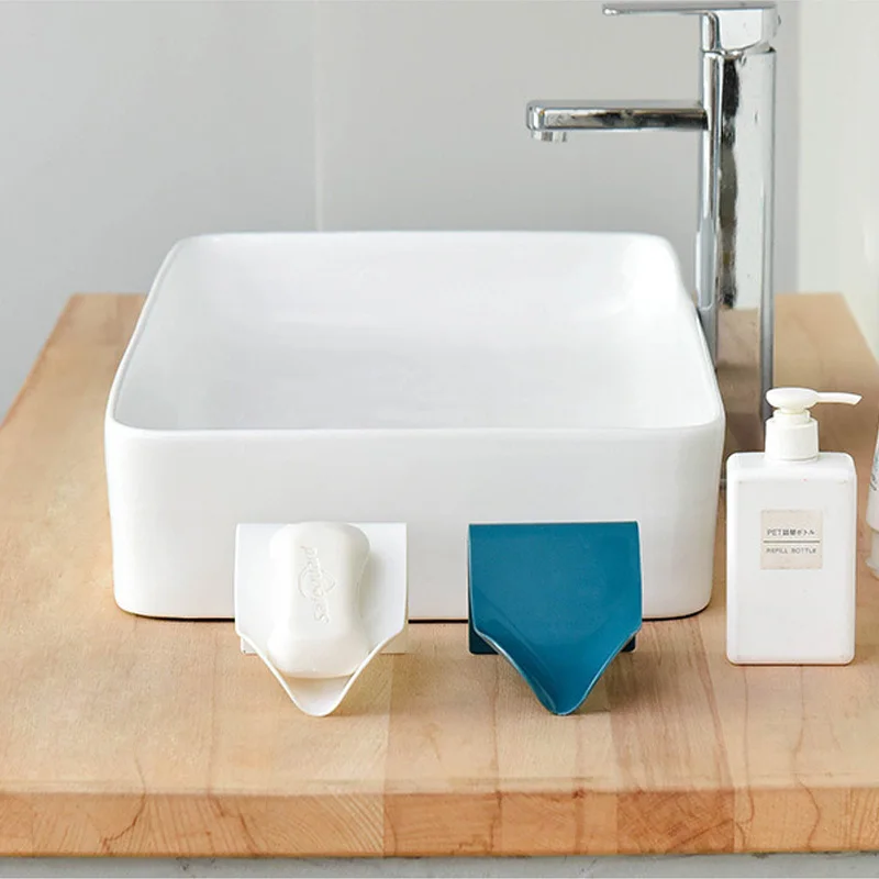 Creative Drain Soap Holder Soap Storage Box Bathroom Shelf Box Strong and Seamless No Perforation Shower Accessories soap holder bathroom shelf