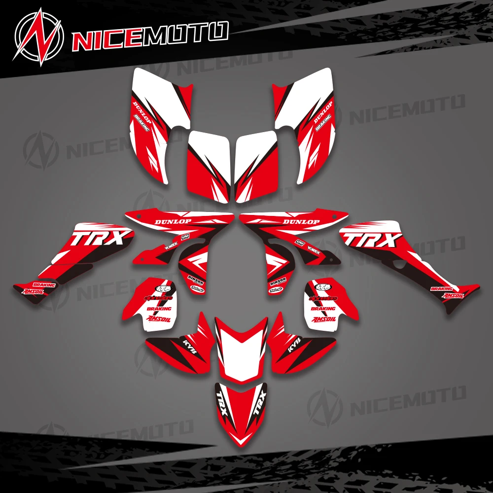 NICEMOTO ATV for Honda TRX450R TRX 450R 2005-2014 Fourtrax ATV 2013 2012 2011 2010 Full Plastics Sticker Decal Graphics Backgro for honda trx450r kick start 2006 2007 2008 2009 2010 2011 2012 clutch kit heavy duty spring