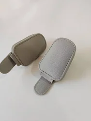 Magnetic Leather Car Visor Sunglasses Clip & Holder (Grey)