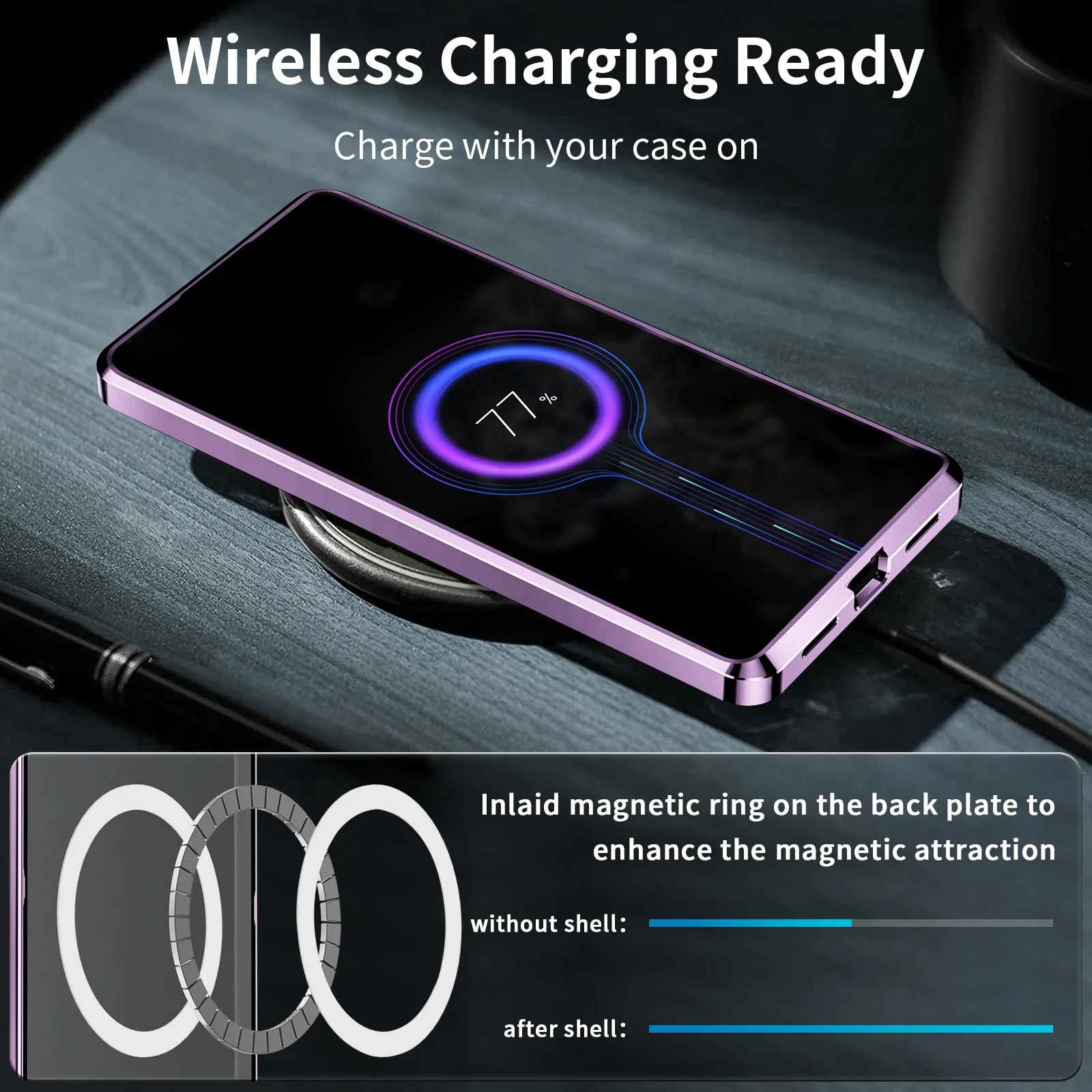 Metallic magnetic case for Samsung Galaxy S23 Plus S23 FE S23 Ultra S23 Plus aluminum alloy camera lens glass film cover