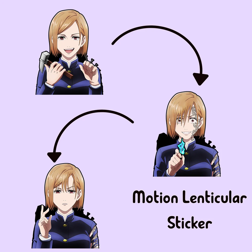 Nobara Refrigerator Sticker Jujutsu Kaisen Motion Stickers Anime Waterproof Decals Wall Sticker Gift For Car Laptop Suitcase Etc