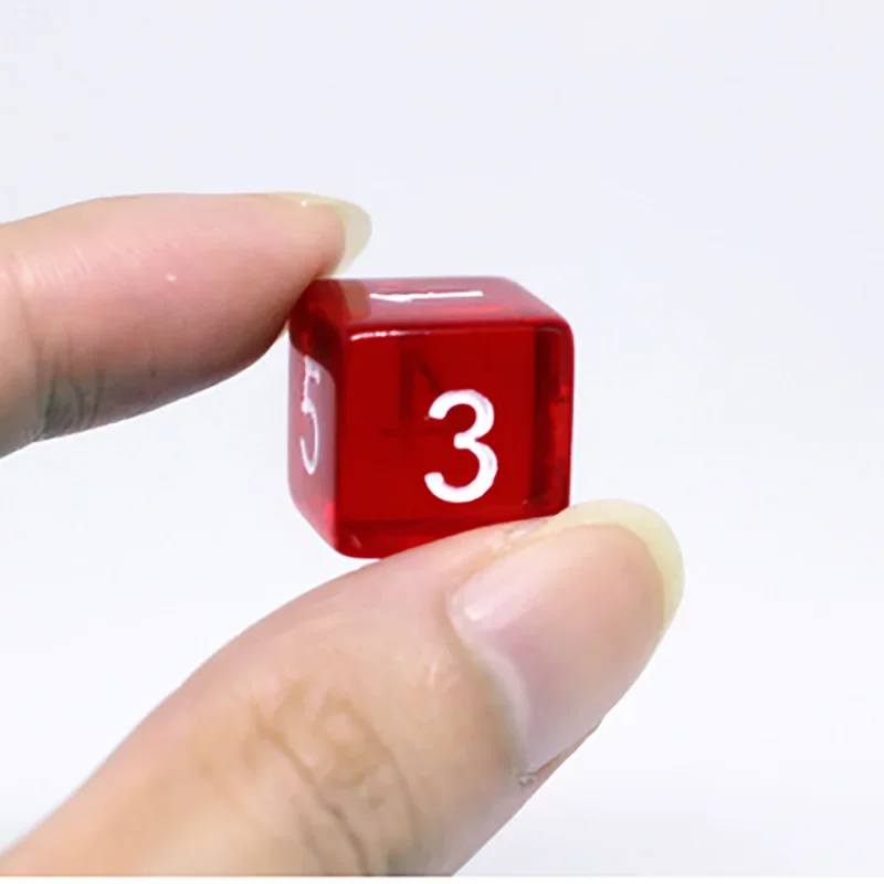 Dice Set 7 PCS/Lot Square Corner Colorful Transparent Acrylic 6 Sided For Club/Party/Family Games