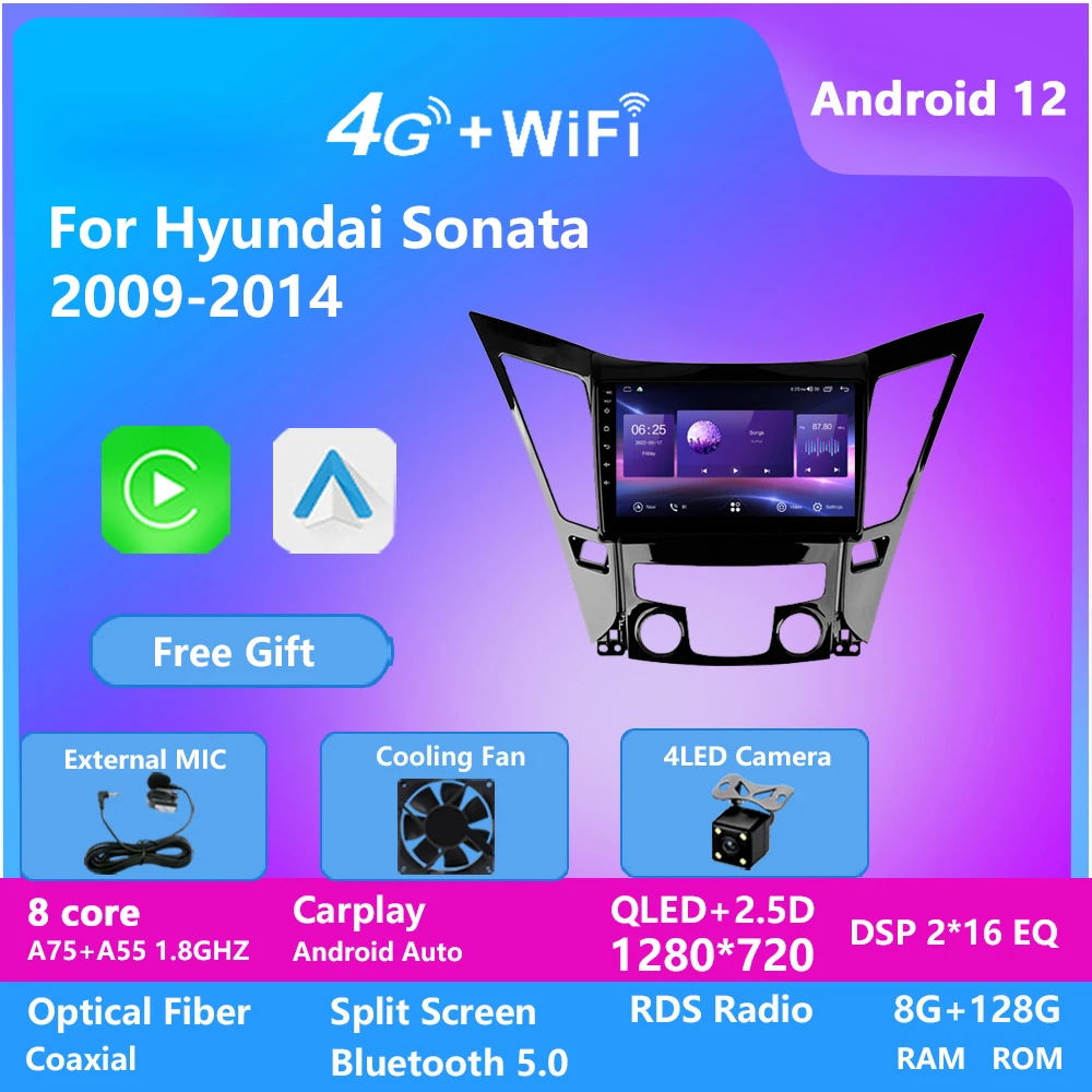 

10 Inch Android Car Multimedia Player Video for Hyundai SONATA 8 YF 2010-2015 IPS WIFI BT Gps Navigation Radio