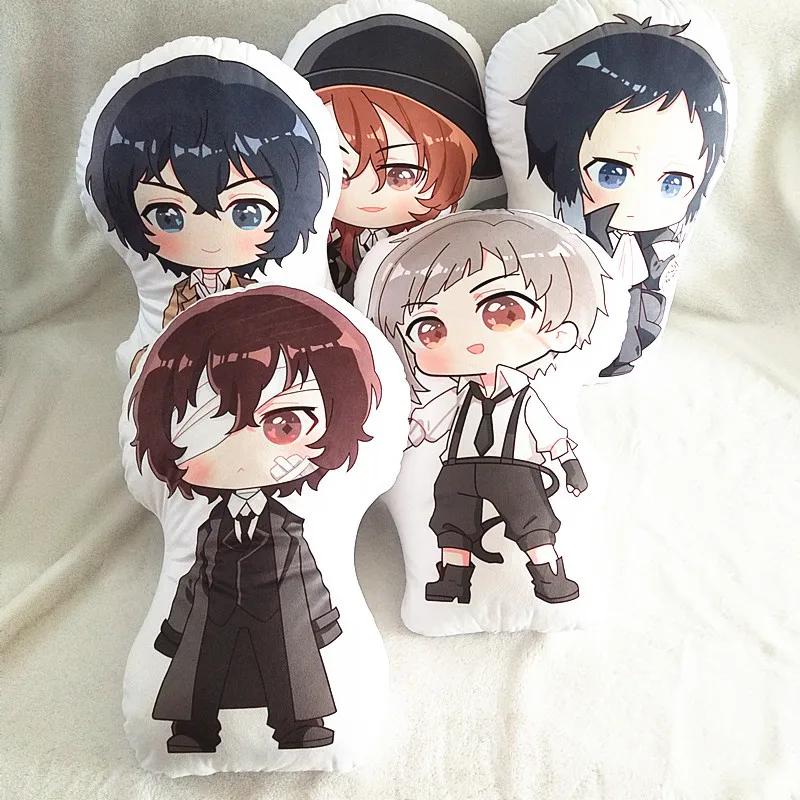 

40cm Bungo Stray Dogs Plush Pillow Doll Anime Bungo Stray Dogs Ryunosuke Akutagawa Nakahara Chuuya Cartoon Soft Stuffed Toys