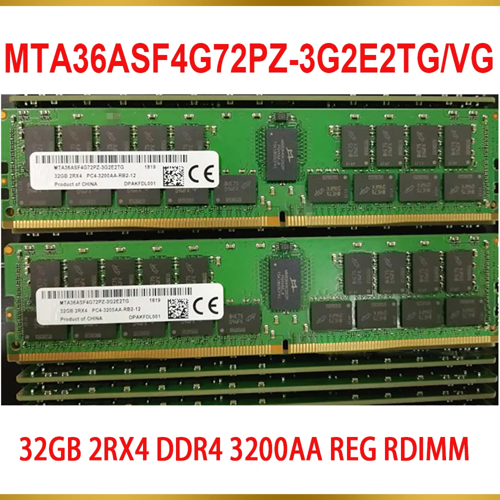 1PCS Server Memory For MT RAM 32G 32GB 2RX4 DDR4 3200AA REG RDIMM MTA36ASF4G72PZ 3G2E2TG VG