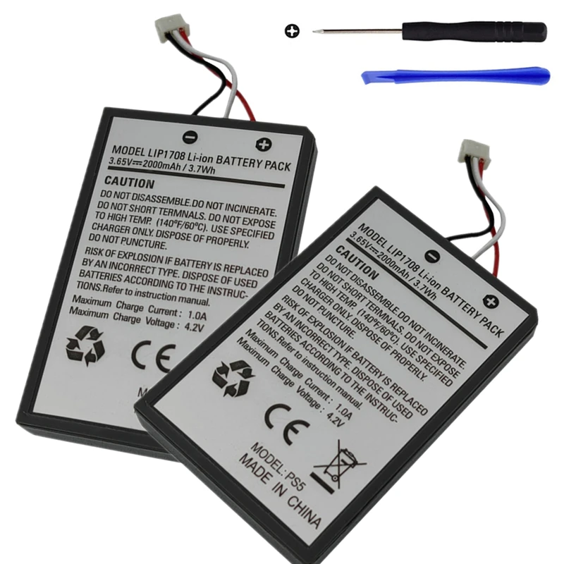 Batteria Ps5 Da 2000Mah Con Strumenti Per Controller Sony Ps5 Controller Di Gioco Dualsense Lip1708 Batteria Ricaricabile Da 3.7V