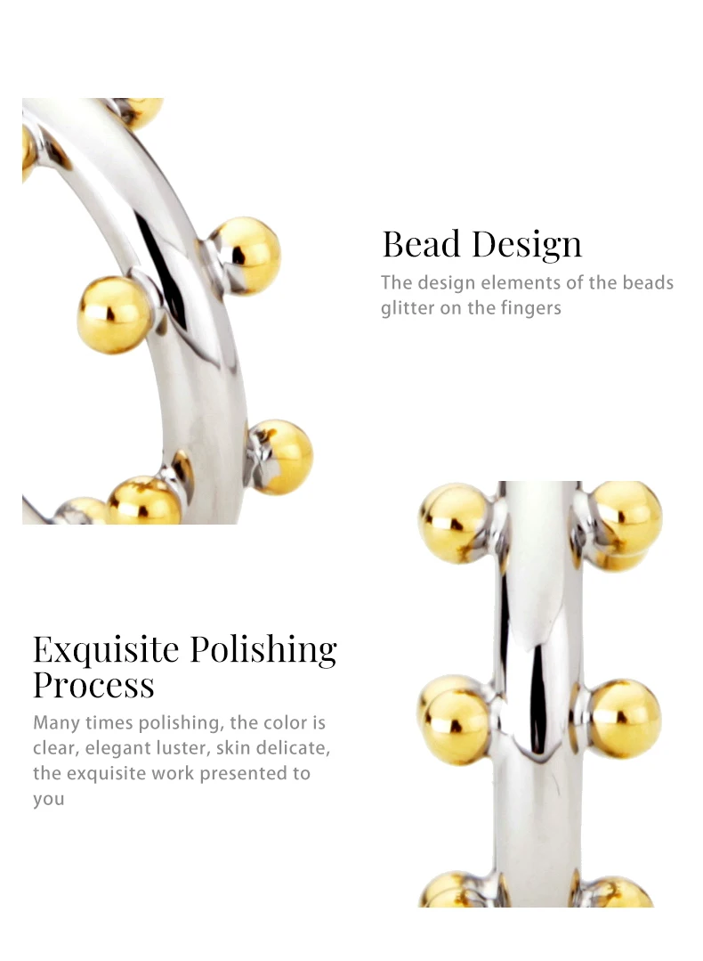 Double Row Ball Midi Ring – Gold Color 18K Plated Knuckle Ring