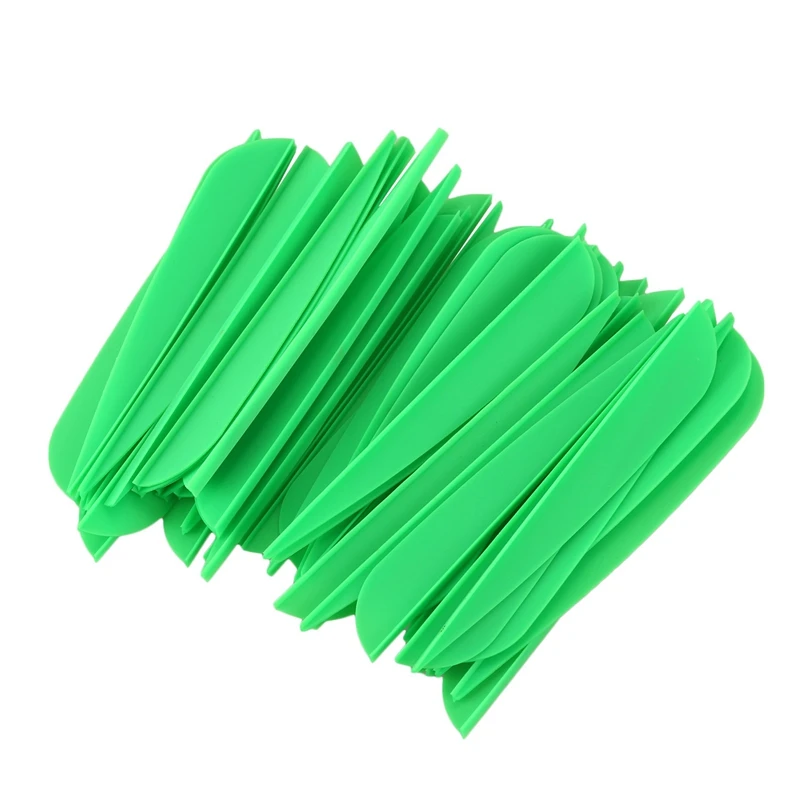 

Стрелы лопасти 4-дюймовые пластиковые перо Fletching для DIY стрельбы из лука стрелы 100 упаковка (зеленый)