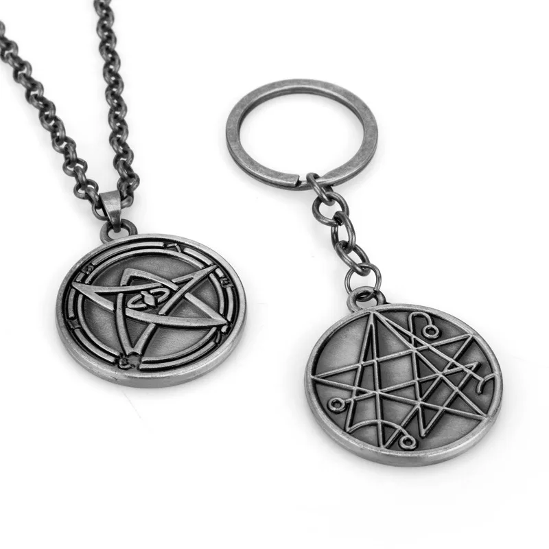 Anime Keychain Pendant Cthulhu Mythology Book of the Dead Seal Charm Necklace Pendant Key Chain