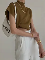 Summer French style senior sense half high neck jacket knit waistcoat design sense loose short short-sleeved sweater top - Image 5