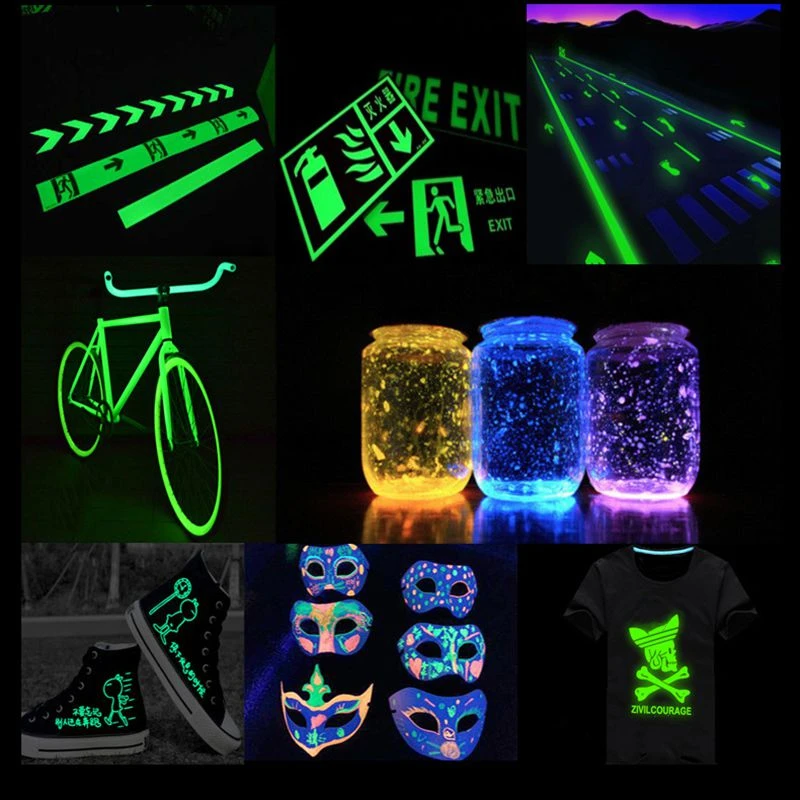 Bright Blue Green Color and Green Color Phosphor Powder Glow in the Dark Powder Luminous Pigment Photoluminescent Dust Coating