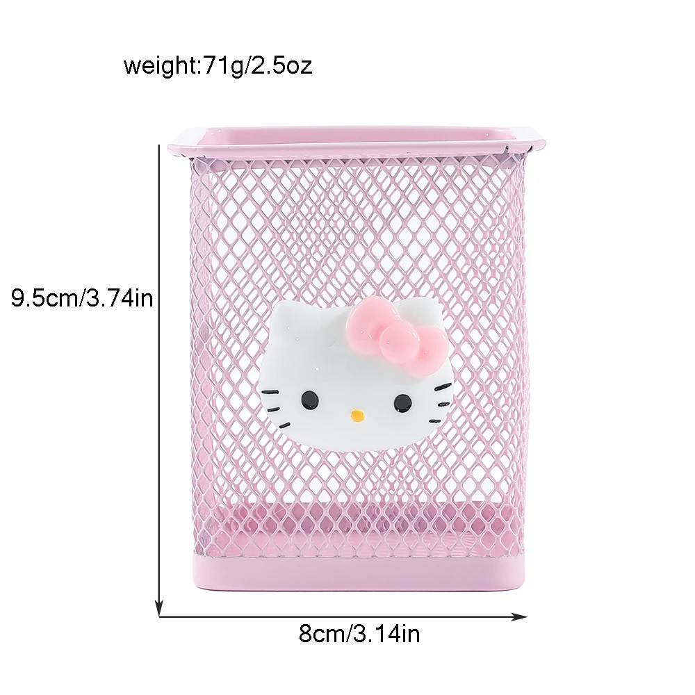 Cartoon Sanrio HelloKitty pen holder multi-color makeup brush holder Kawaii pink hollow pen stationery storage and cla Pen Holder Desk Organizer Pen And Brush Holder Desk Storage Rack Brush Holder
