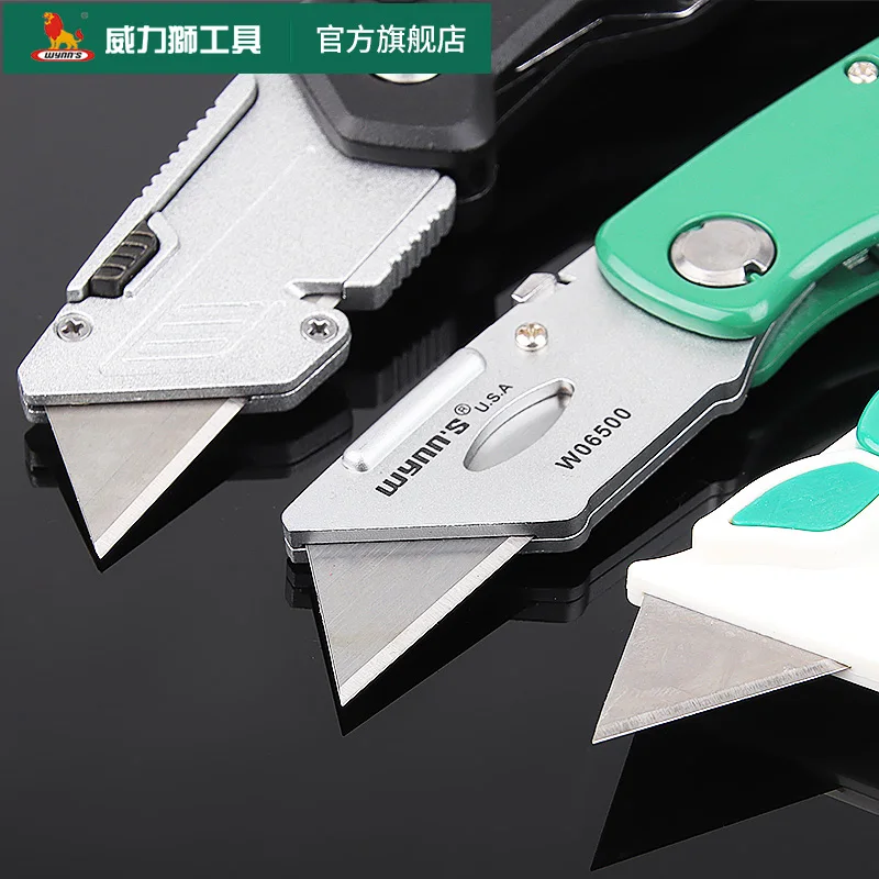 WYNN'S Heavy Duty Box Cutter Folding Utility Knife Quick Change SK5 Blades for Cartons Cardboard Paper and Electrician Use box cutter,utility knife,paper cutting knife,cutting knife,utility knife blades,box opener