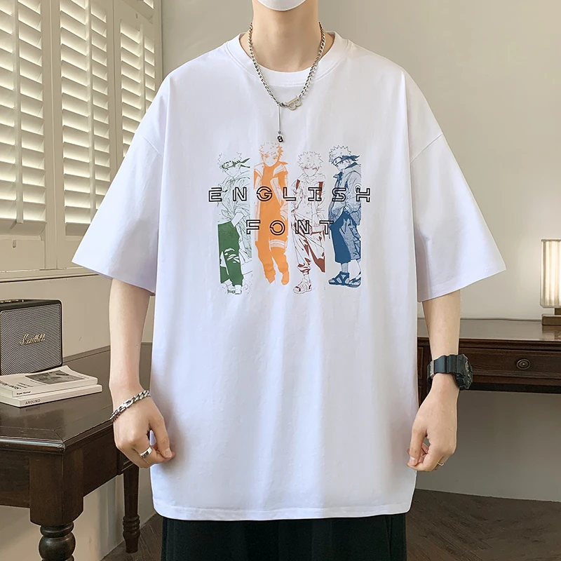 Modische Bedruckte Herren-Baumwoll-T-Shirts Neu 2026 Sommer Jugend High Streetwear Lässiges Oberteil & T-Shirts Locker Sitzende Kurzarm-T-Shirts Kleidung